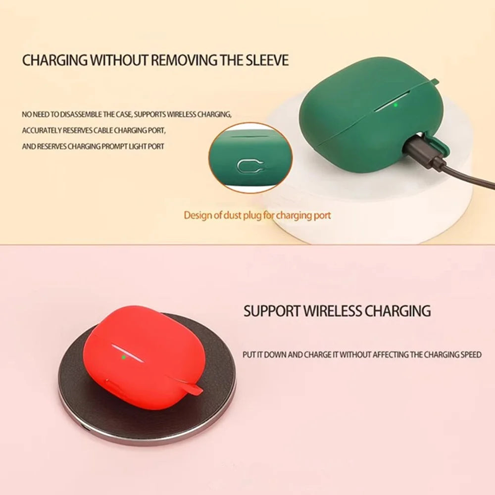 For Xiaomi Redmi Buds 5 Pro Silicone Case with Anti Lost Buckle Bluetooth-Compatible Earphones Protective Cover - Blackish Green - 6