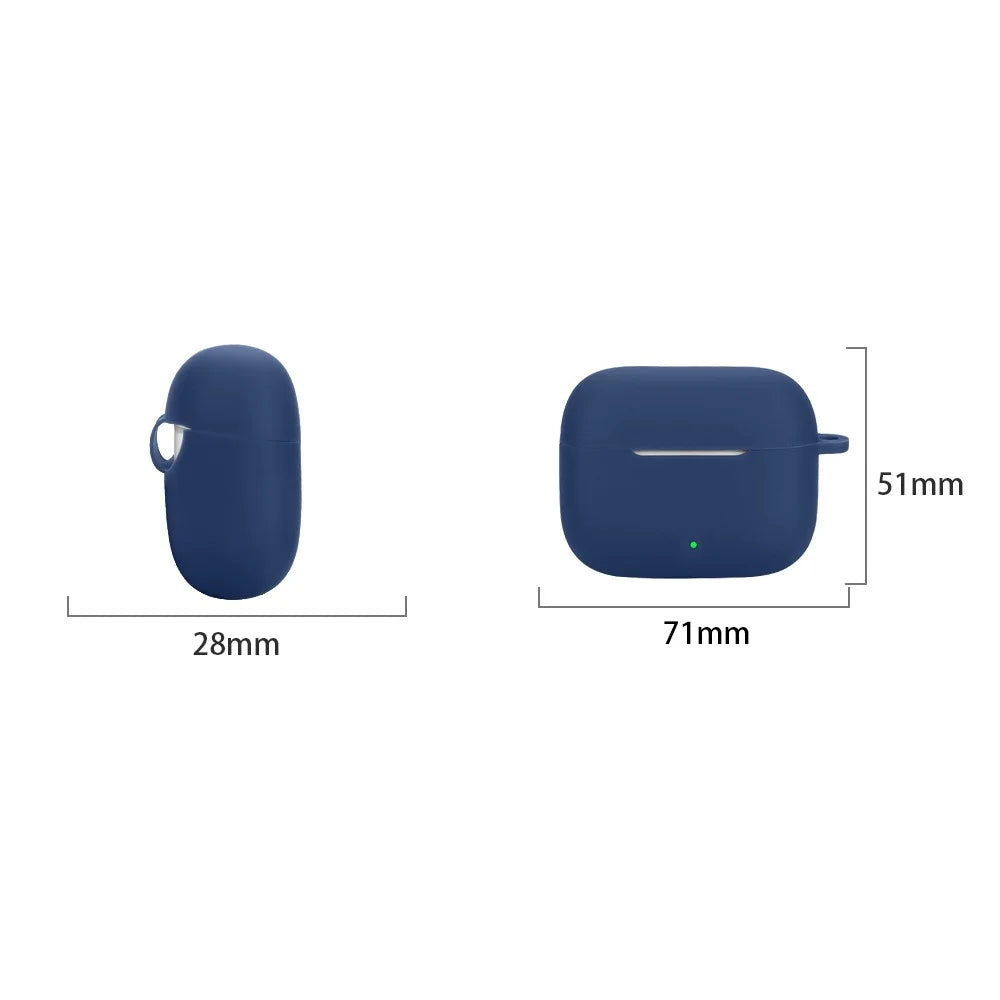 For Oppo Enco Air4i Silicone Case with Anti Lost Buckle Bluetooth-Compatible Earphones Protective Cover - Dark Blue - 7