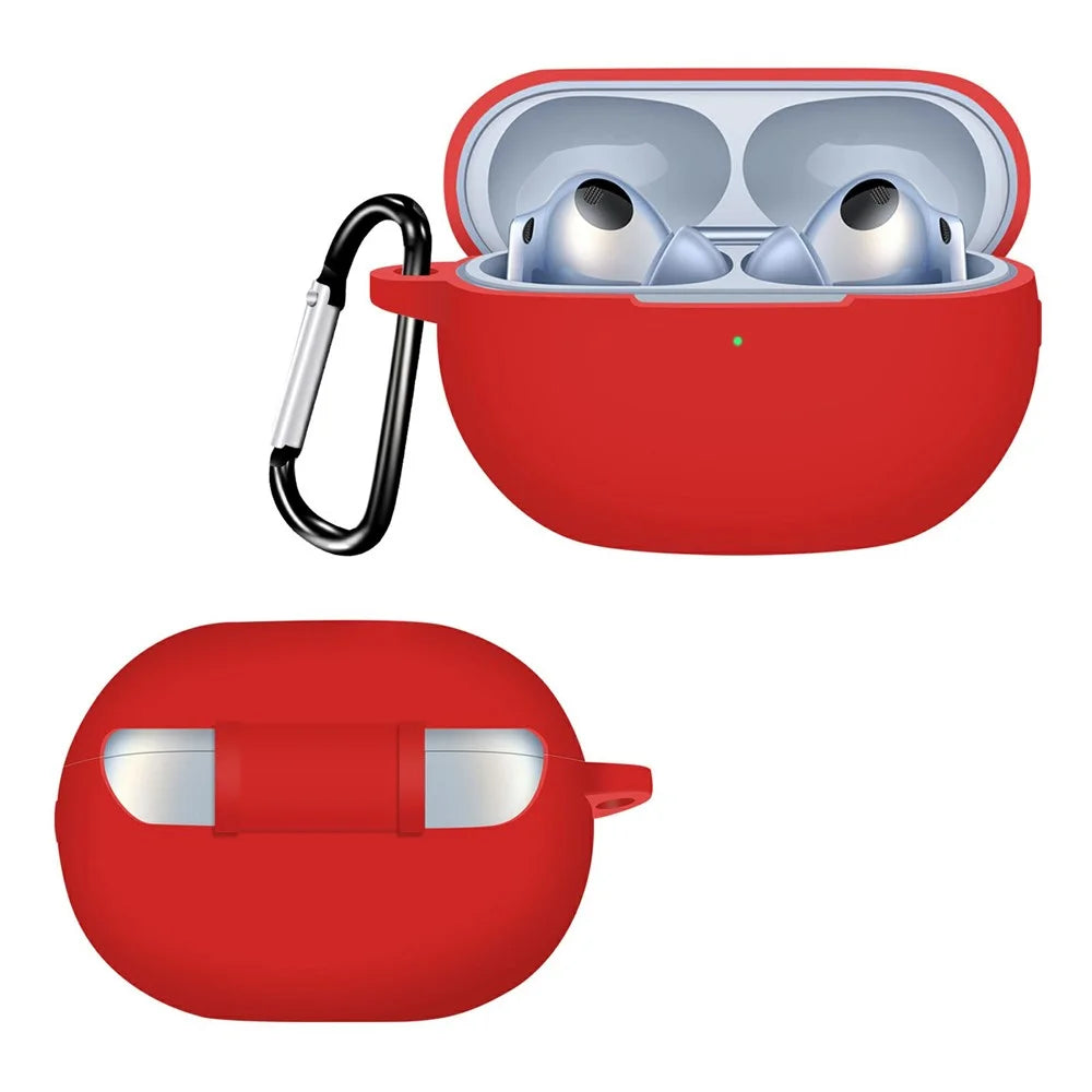 For Huawei FreeBuds Pro 4 Protective Case Bluetooth-Compatible Earbuds Silicone Cover with Hook - Red - 2