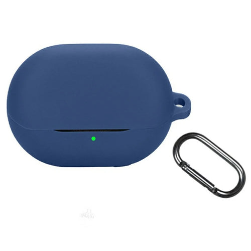 For SoundPEATS Air5 Pro Silicone Case with Anti Lost Buckle Bluetooth-Compatible Earphones Protective Cover - Dark Blue - 1