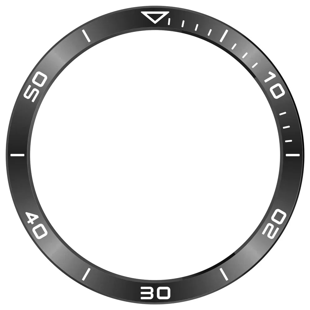 For Garmin Fenix 8 43mm AMOLED Version Metal Bezel Scratch Resistant Protective Ring - Black+White - 3
