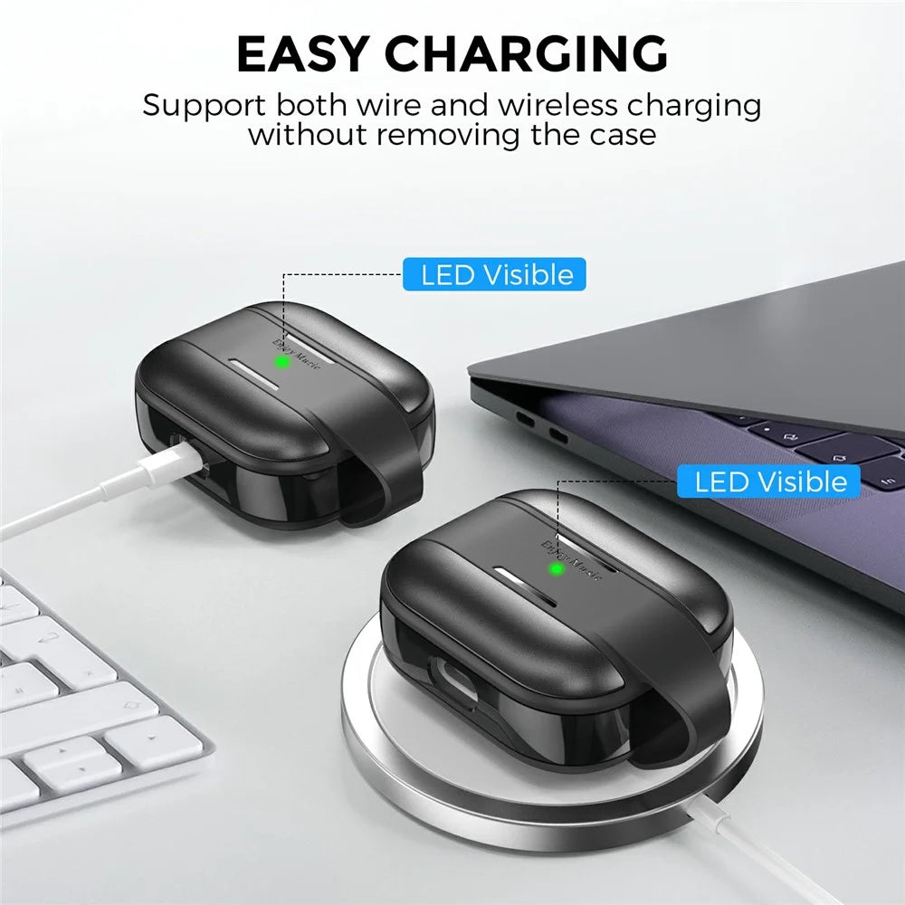 AHASTYLE WG75-3 For Apple AirPods 3 Protective Case TPU Aluminum Alloy Shockproof Scratch Resistant Earphone Cover with Carabiner - Black - 3