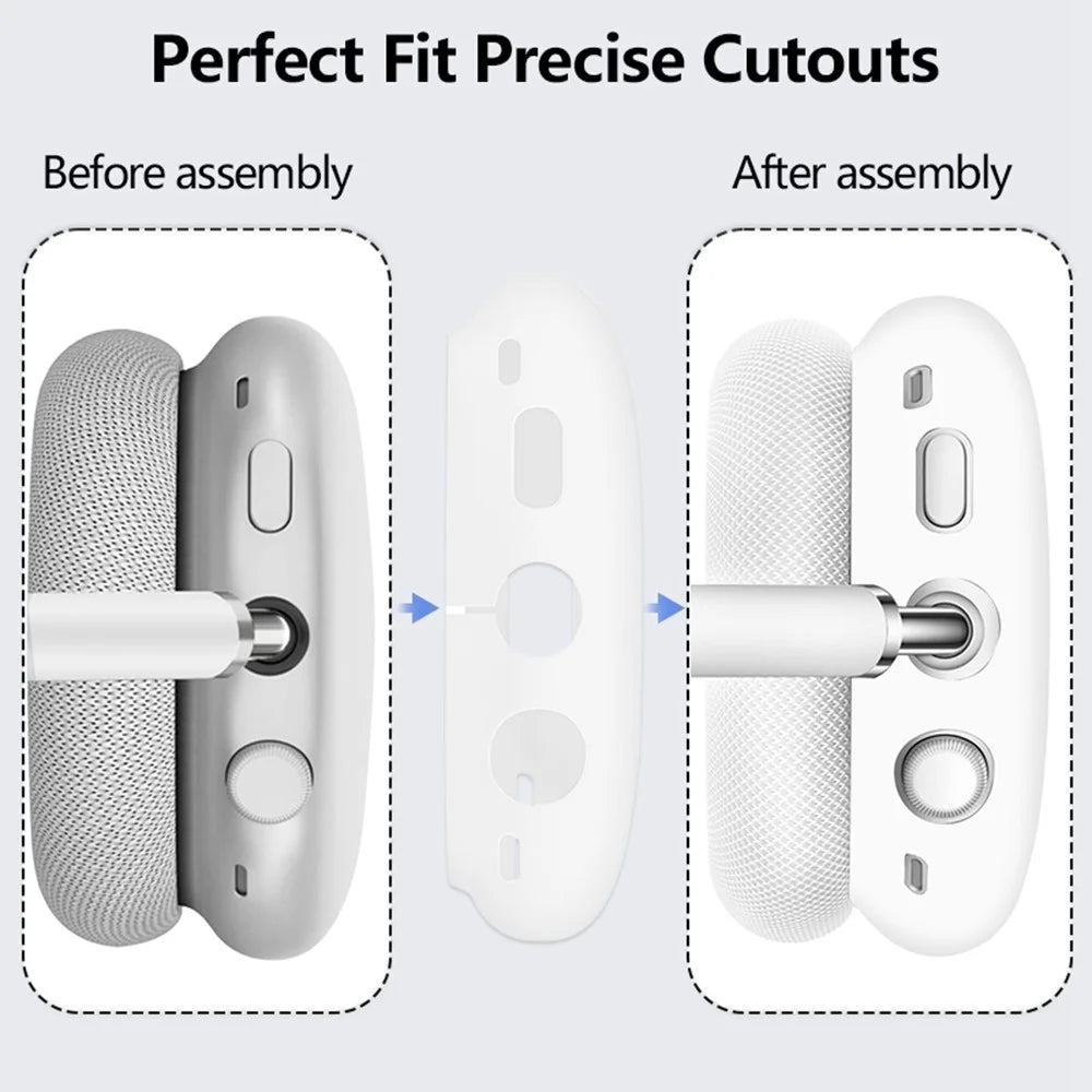 3Pcs / Set For AirPods Max 2 / Max Silicone Protective Case Cow Pattern Earmuff Sleeve Headband Cover Ear Cushion Cover - Black - 3