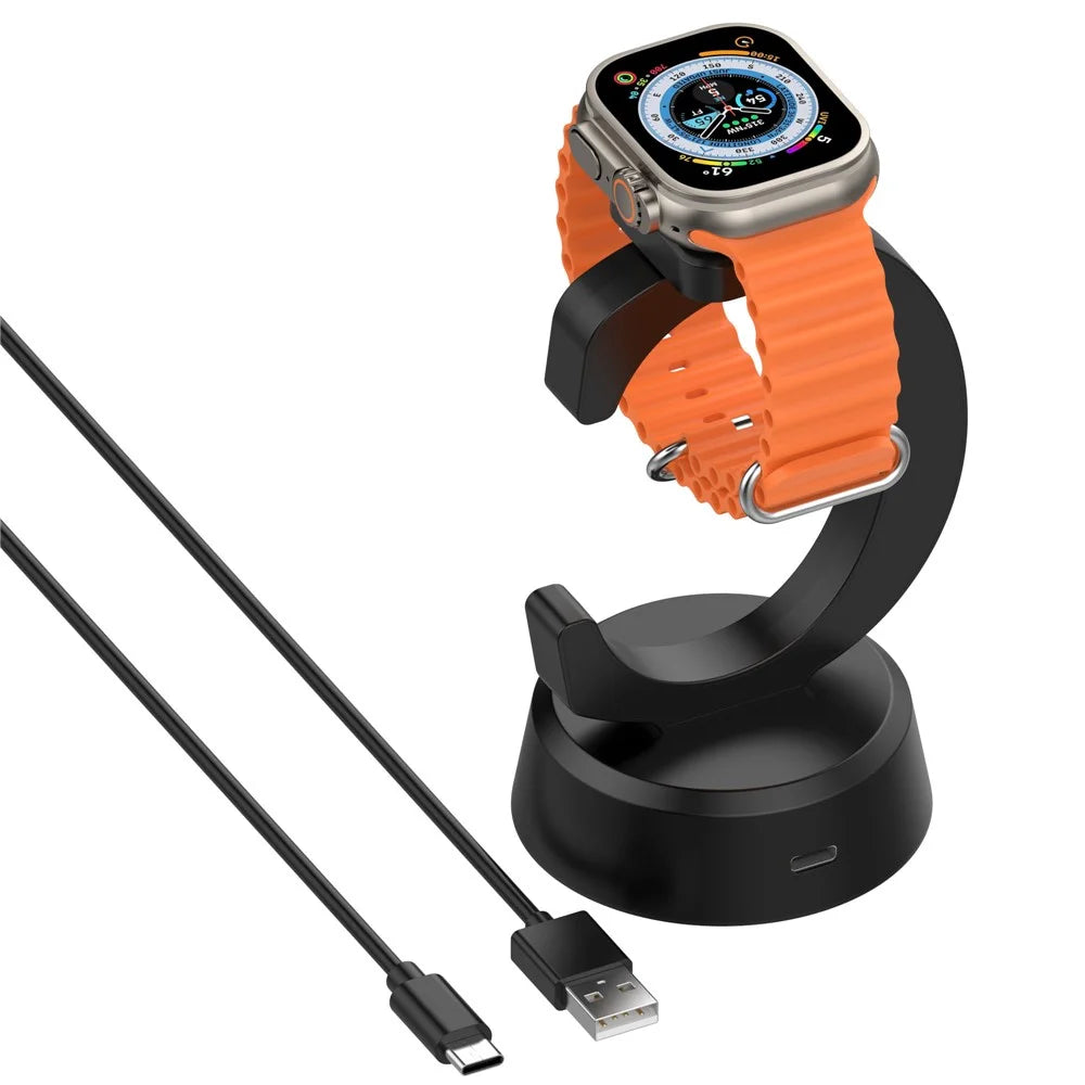 For Apple Watch Magnetic Charger Universal Charging Stand Portable C Shape Charging Dock - 3
