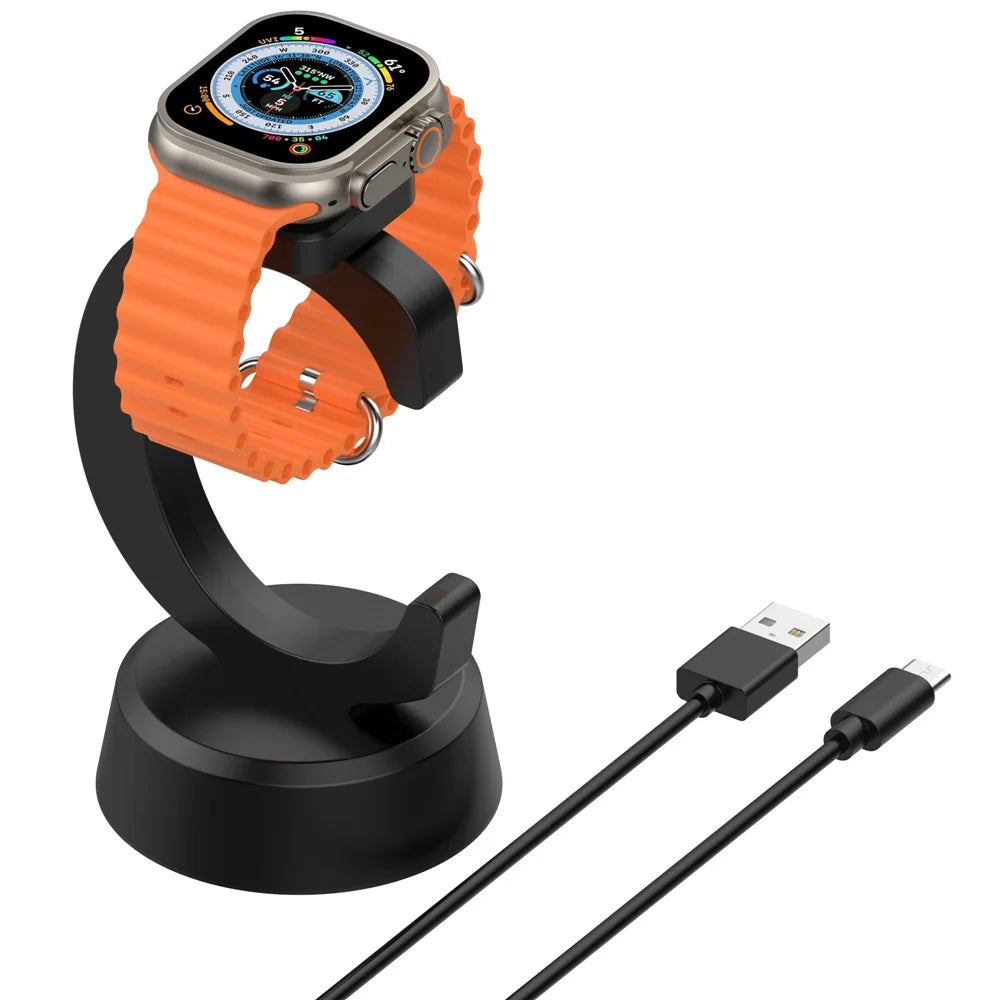For Apple Watch Magnetic Charger Universal Charging Stand Portable C Shape Charging Dock - 4