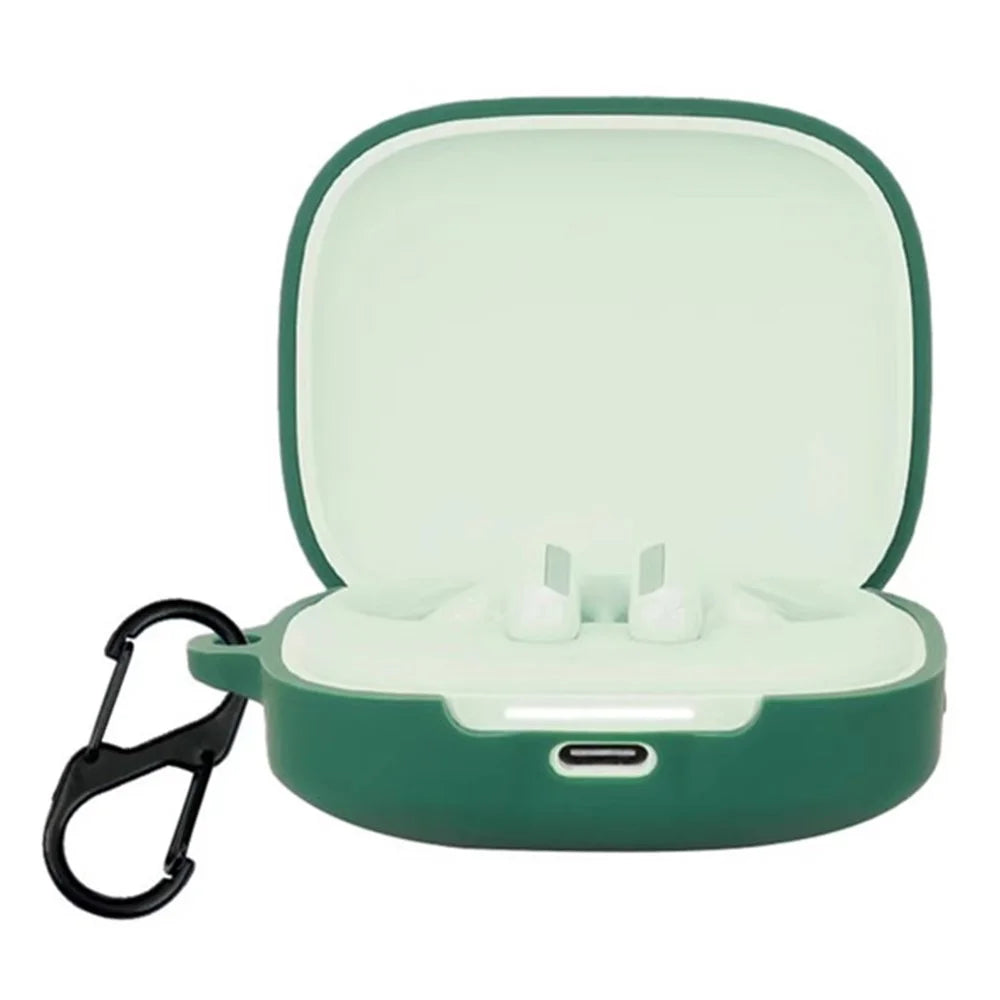 For Xiaomi Redmi Buds 7s Silicone Case Wireless Earphones Protective Cover with Anti-Lost Buckle - Blackish Green - 2