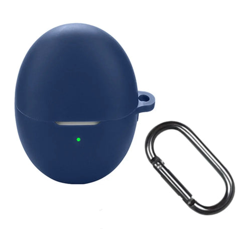 For Huawei FreeBuds 6 Silicone Case Wireless Earphones Protective Cover with Anti-Lost Buckle - Dark Blue - 1