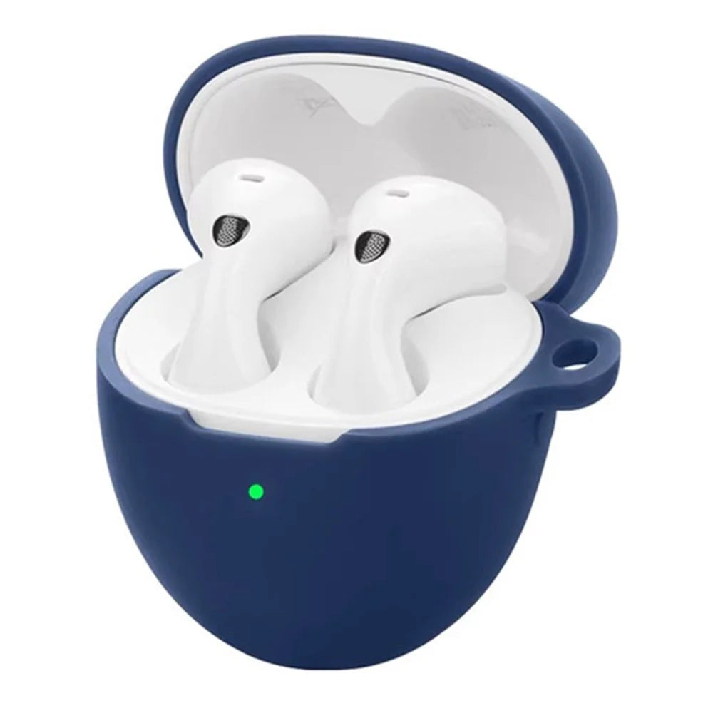 For Huawei FreeBuds 6 Silicone Case Wireless Earphones Protective Cover with Anti-Lost Buckle - Dark Blue - 2