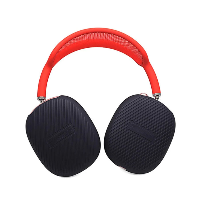 1 Pair Stripe Design Silicone Headphone Protective Case Cover for Airpods Max - Black - 1