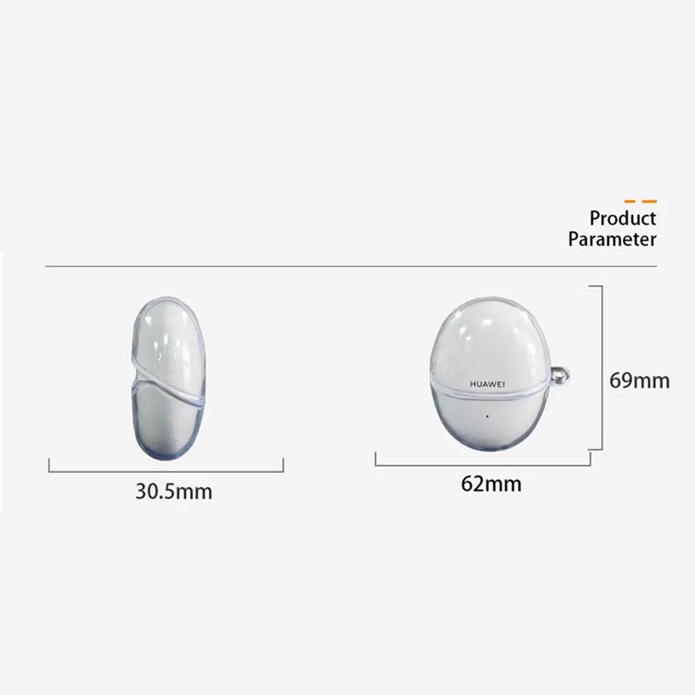 For Huawei FreeBuds 6 TPU Clear Case Wireless Earphones Protective Cover with Anti-Lost Buckle - 6