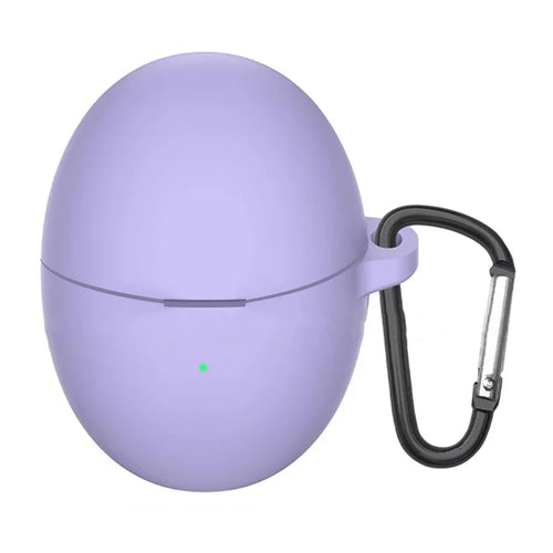 For Huawei FreeBuds 6 Silicone Case Wireless Earphone Anti-Scratch Protective Cover with Carabiner - Purple - 1