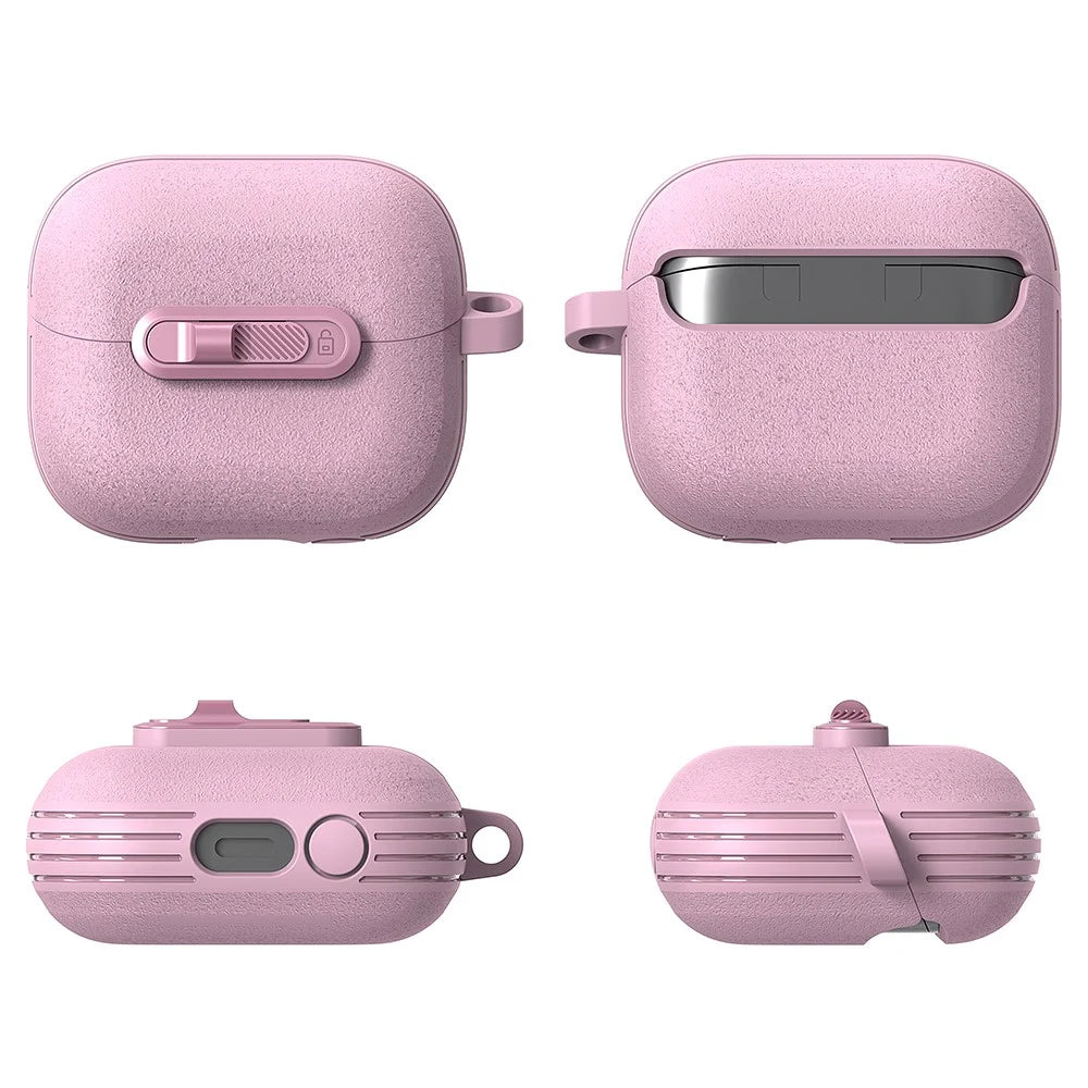 For Samsung Galaxy Buds3 Pro  /  Buds3 Protective Case Lock Buckle Switch TPU + PC Wireless Earphones Cover with Carabiner - Black - 2
