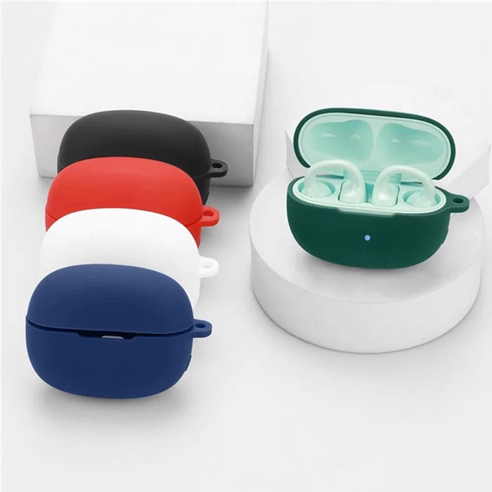 For Edifier Comfo Clip Q Silicone Case Wireless Earphones Protective Cover with Anti-Lost Buckle - Black - 6