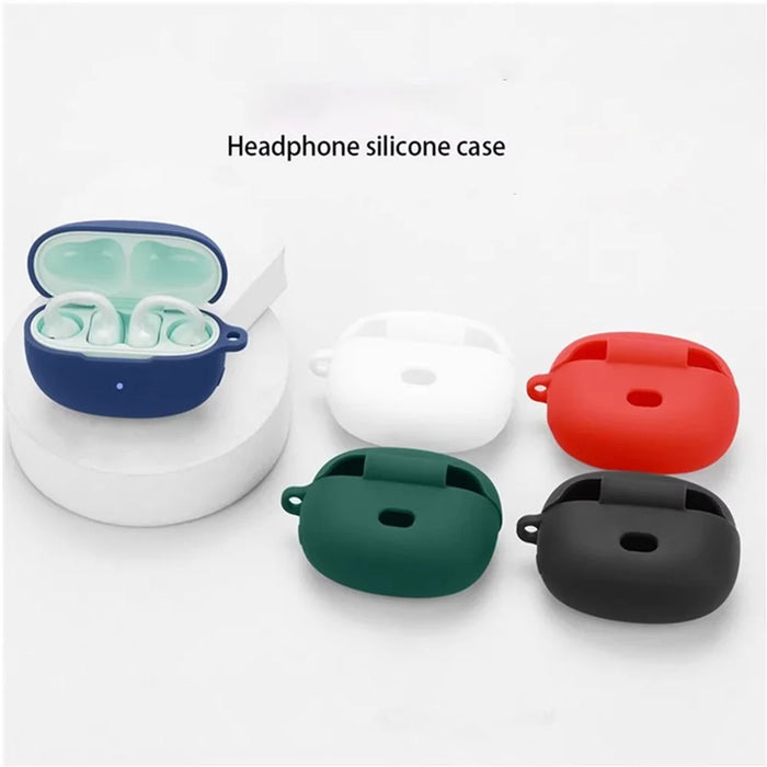 For Edifier Comfo Clip Q Silicone Case Wireless Earphones Protective Cover with Anti-Lost Buckle - Black - 7