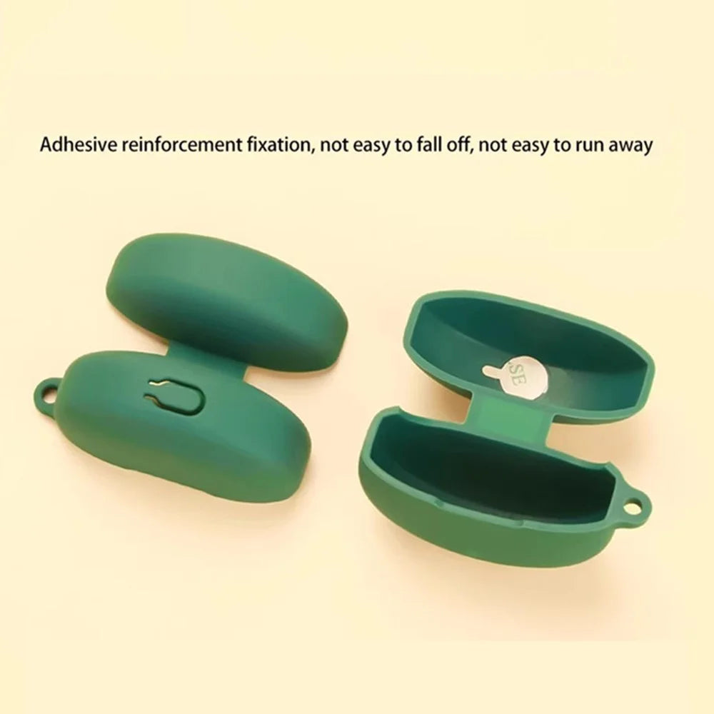 For Oppo Enco Free4 Silicone Case Wireless Earphones Protective Cover with Anti-Lost Buckle - Blackish Green - 4