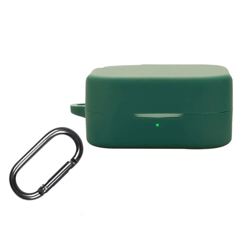 For CMF Buds 2 Silicone Case Wireless Earphones Protective Cover with Anti-Lost Buckle - Blackish Green - 1