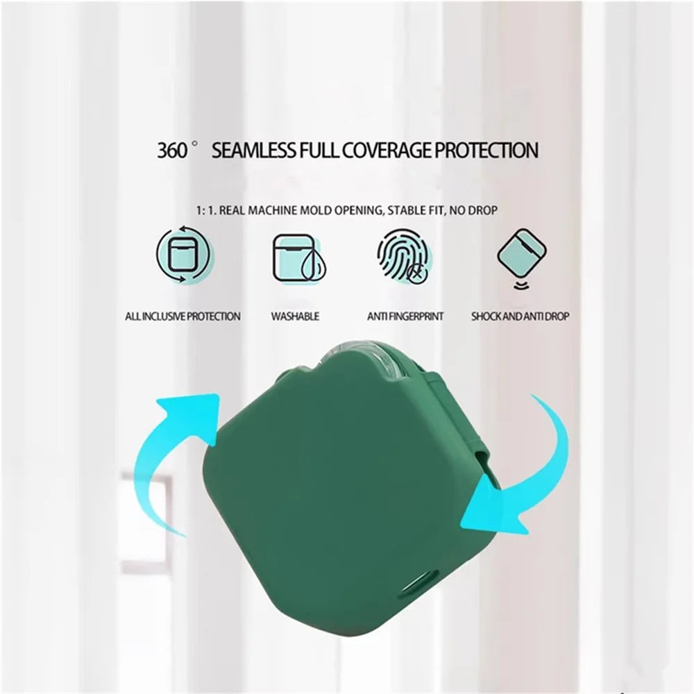 For CMF Buds 2 Silicone Case Wireless Earphones Protective Cover with Anti-Lost Buckle - Blackish Green - 3