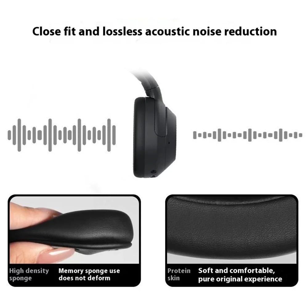 1 Pair For Sony WH-ULT900N / ULT WEAR Replacement Earpads Wireless Headphones Protein Leather Ear Cushions - Black - 3