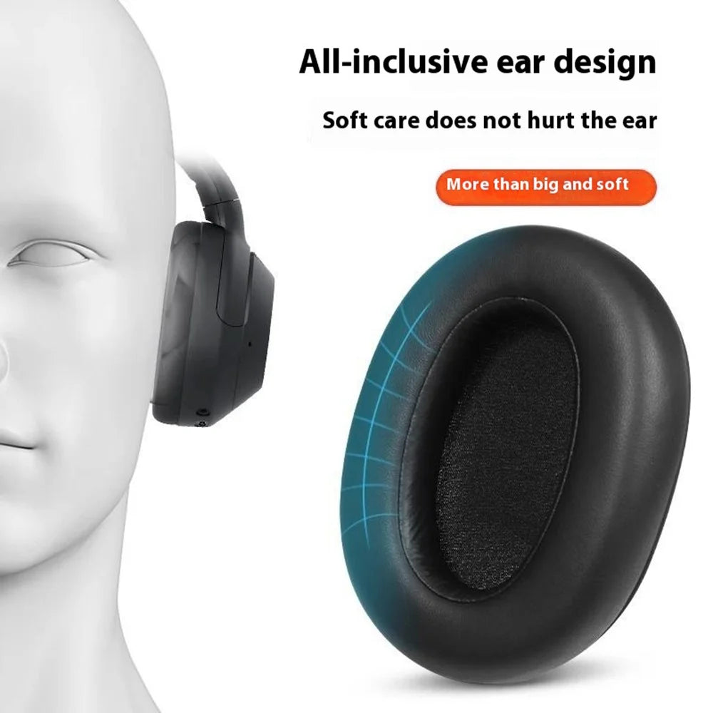 1 Pair For Sony WH-ULT900N / ULT WEAR Replacement Earpads Wireless Headphones Protein Leather Ear Cushions - Black - 5