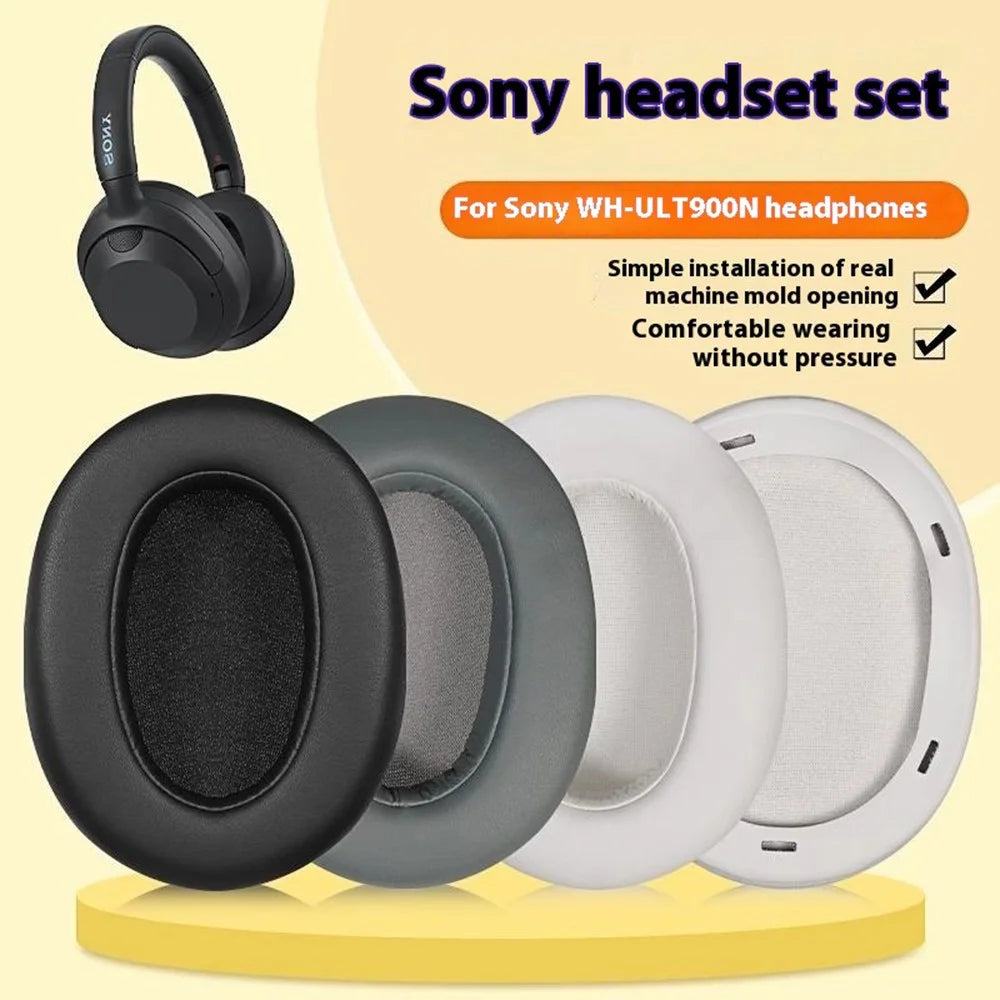 1 Pair For Sony WH-ULT900N / ULT WEAR Replacement Earpads Wireless Headphones Protein Leather Ear Cushions - Black - 7