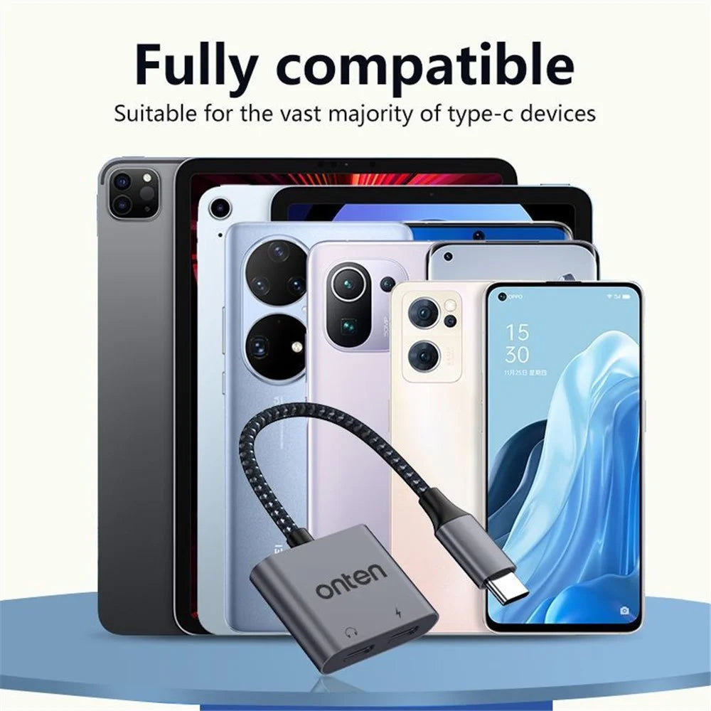 ONTEN OTN-289 Type-C to Type-C Digital Audio + PD 30W Charging Type-C Aluminum Alloy Adapter - 2