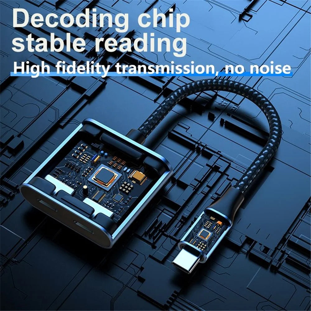 ONTEN OTN-290 Type-C to Type-C Digital Audio + Type-C Charging Adapter Aluminum Alloy Converter - 4