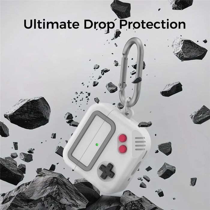 AHASTYLE JY21 For AirPods 4 Protective Case Split Design Cartoon Silicone Earphone Cover with Carabiner - Grey - 5