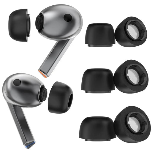 AHASTYLE WG168 3 Pairs For Samsung Galaxy Buds3 Pro Silicone Ear Tips Bluetooth-Compatible Earbuds Caps, Size: S + M + L - Black - 1