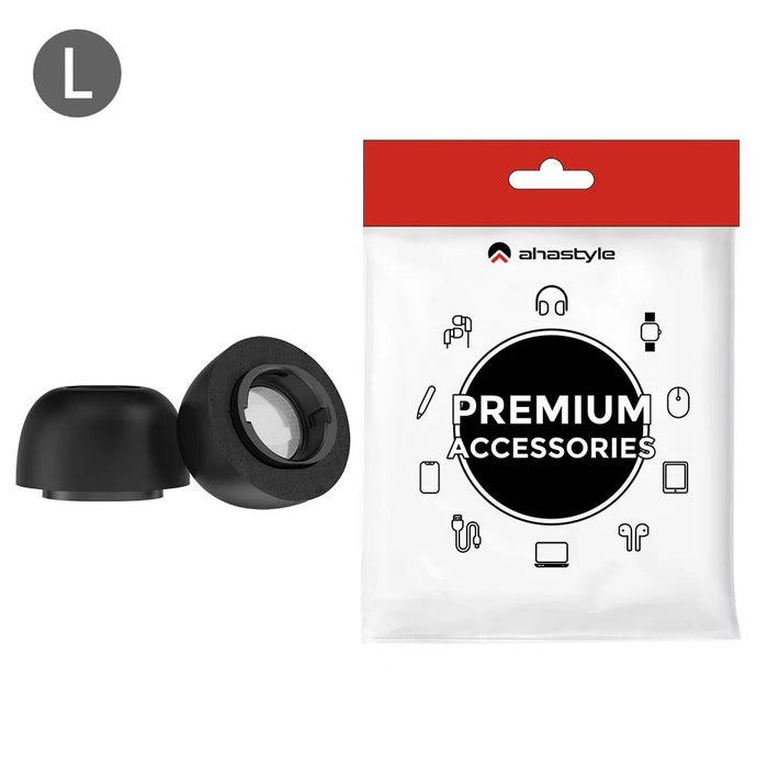 AHASTYLE WG168 1 Pairs For Samsung Galaxy Buds3 Pro Silicone Ear Tips Size L Bluetooth-Compatible Earbuds Caps - Black - 1