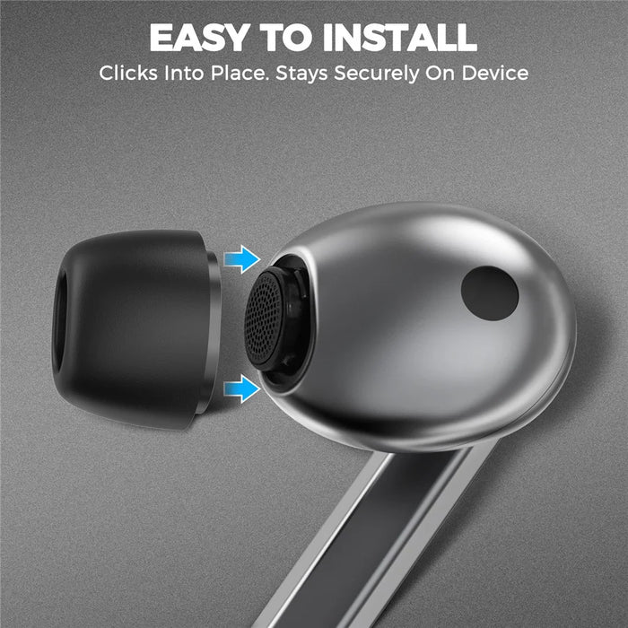 AHASTYLE WG168 1 Pairs For Samsung Galaxy Buds3 Pro Silicone Ear Tips Size L Bluetooth-Compatible Earbuds Caps - Black - 6