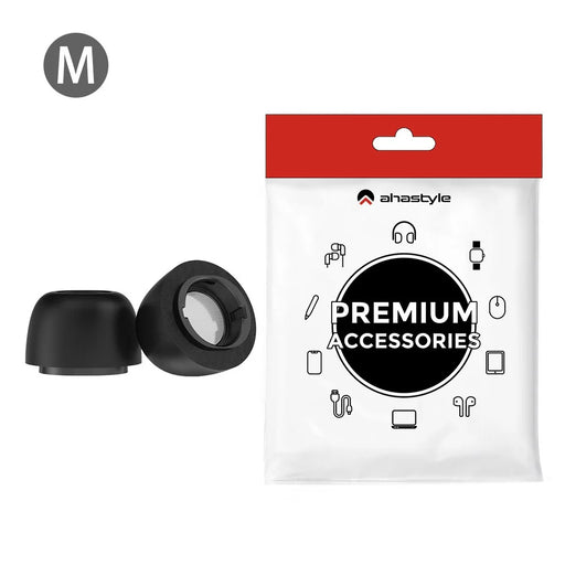 AHASTYLE WG168 1 Pairs For Samsung Galaxy Buds3 Pro Silicone Ear Tips Size M Bluetooth-Compatible Earbuds Caps - Black - 1
