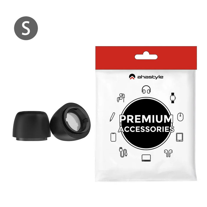 AHASTYLE WG168 1 Pairs For Samsung Galaxy Buds3 Pro Silicone Ear Tips Size S Bluetooth-Compatible Earbuds Caps - Black - 1