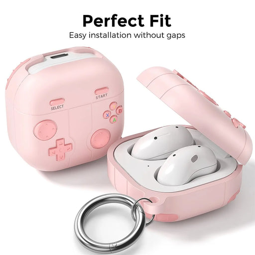 AHASTYLE LC13 Earbuds Case For Samsung Galaxy Buds Pro / Buds Live / Buds2 / Buds2 Pro / Buds FE , Gaming Design Silicone Cover - Pink - 2