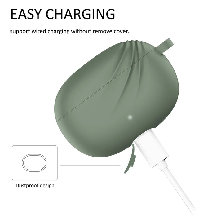 DIROSE Shockproof Silicone Protective Case Bluetooth-compatible Earphone Cover for Beats Studio Buds - Midnight Green - 4