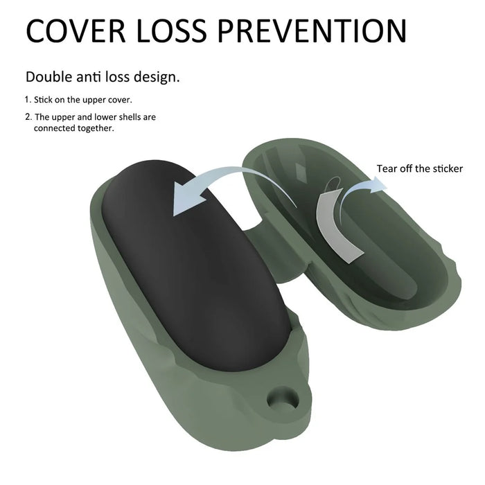 DIROSE Shockproof Silicone Protective Case Bluetooth-compatible Earphone Cover for Beats Studio Buds - Midnight Green - 6
