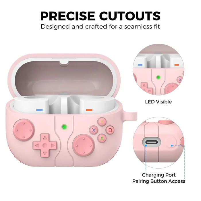 AHASTYLE WG170 For Samsung Galaxy Buds3 / Buds3 Pro Protective Case Silicone Cartoon Bluetooth-Compatible Earphone Cover - Pink - 2