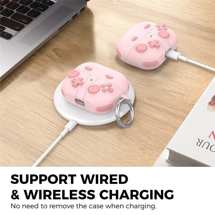 AHASTYLE WG170 For Samsung Galaxy Buds3 / Buds3 Pro Protective Case Silicone Cartoon Bluetooth-Compatible Earphone Cover - Pink - 3