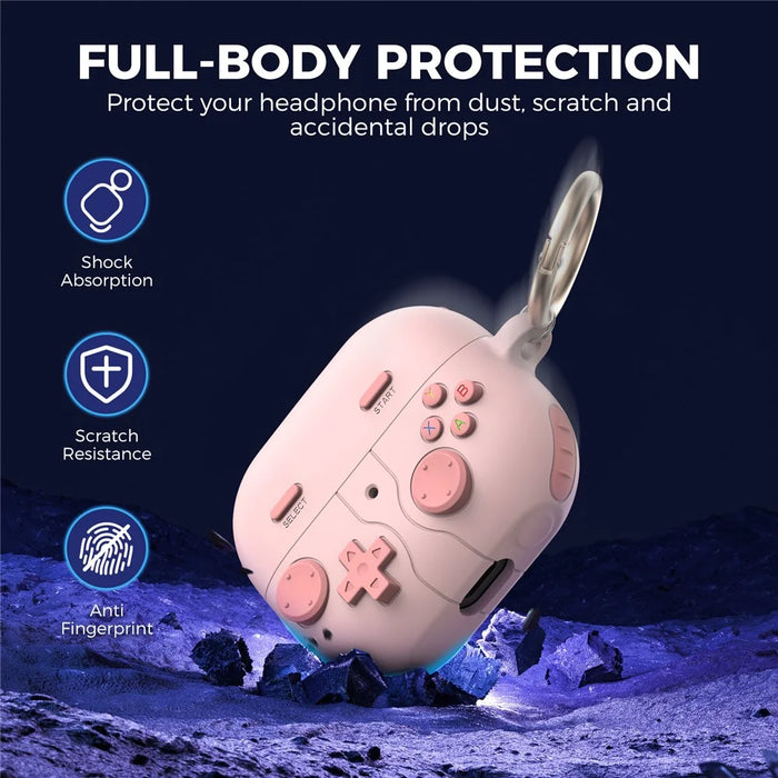 AHASTYLE WG170 For Samsung Galaxy Buds3 / Buds3 Pro Protective Case Silicone Cartoon Bluetooth-Compatible Earphone Cover - Pink - 4