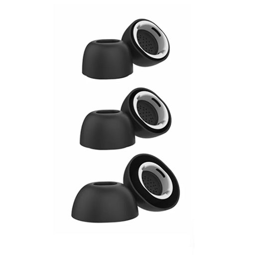 AHASTYLE WG173 3 Pairs Size L Silicone Eartips for Samsung Galaxy Buds3 Pro Bluetooth-Compatible Earbuds Replacement Tips - Black - 1