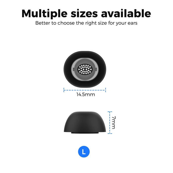 AHASTYLE WG173 3 Pairs Size L Silicone Eartips for Samsung Galaxy Buds3 Pro Bluetooth-Compatible Earbuds Replacement Tips - Black - 7