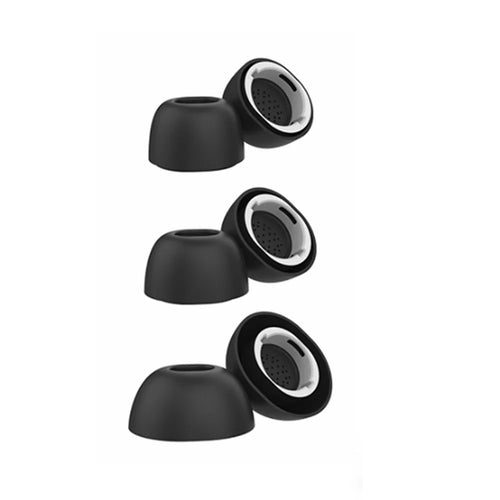 AHASTYLE WG173 3 Pairs Size M Silicone Eartips for Samsung Galaxy Buds3 Pro Bluetooth-Compatible Earbuds Replacement Tips - Black - 1