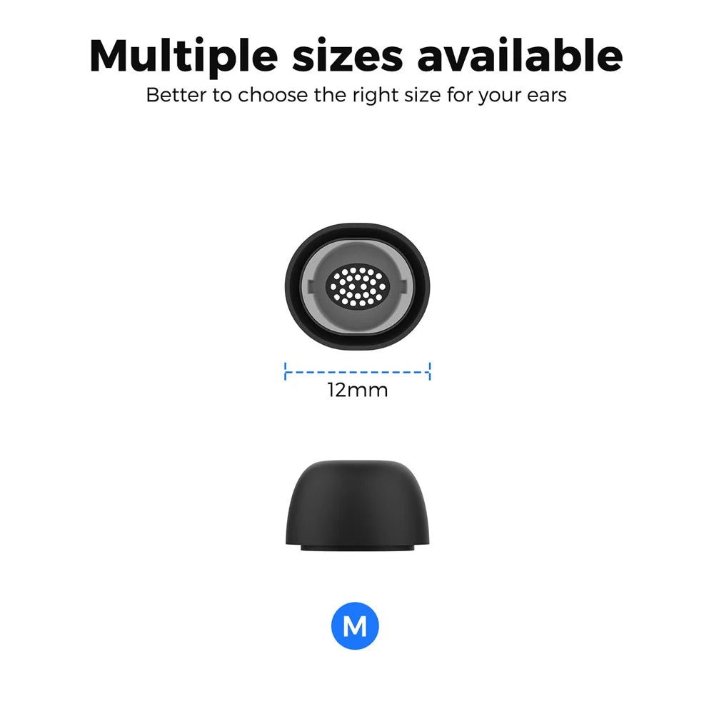 AHASTYLE WG173 3 Pairs Size M Silicone Eartips for Samsung Galaxy Buds3 Pro Bluetooth-Compatible Earbuds Replacement Tips - Black - 7