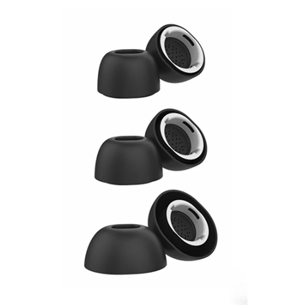 AHASTYLE WG173 3 Pairs Size S Silicone Eartips for Samsung Galaxy Buds3 Pro Bluetooth-Compatible Earbuds Replacement Tips - Black - 1