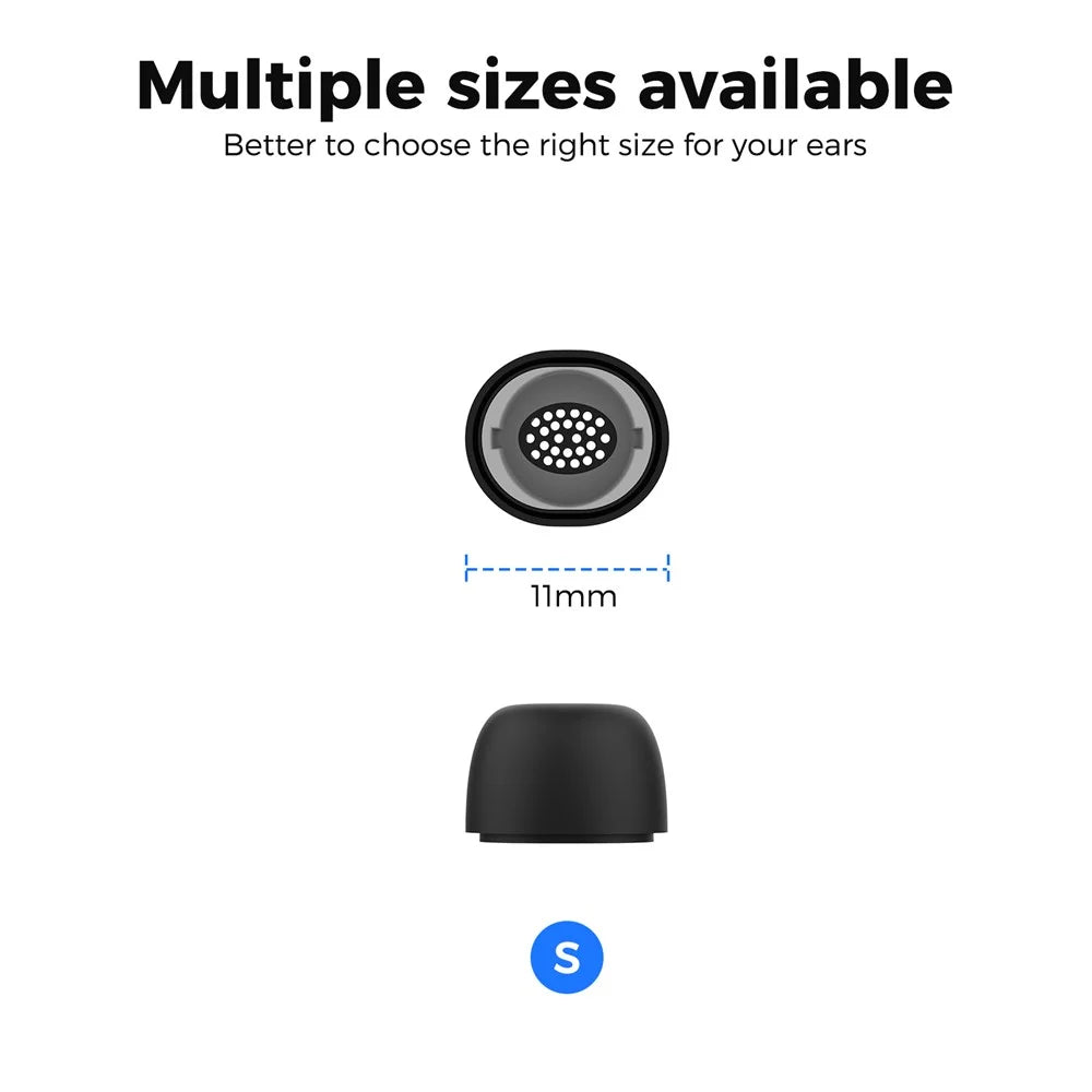 AHASTYLE WG173 3 Pairs Size S Silicone Eartips for Samsung Galaxy Buds3 Pro Bluetooth-Compatible Earbuds Replacement Tips - Black - 7