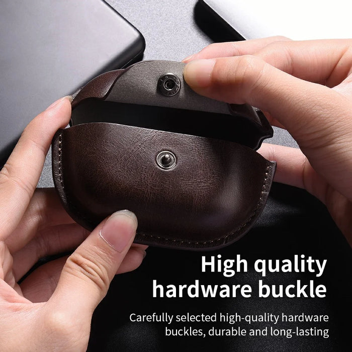 For Beats Powerbeats Pro 2 Earphone Case Business Leather + PC Protective Cover - Light Brown - 4
