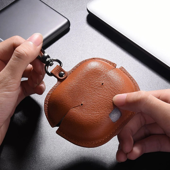 For Beats Powerbeats Pro 2 Earphone Case Business Leather + PC Protective Cover - Light Brown - 6
