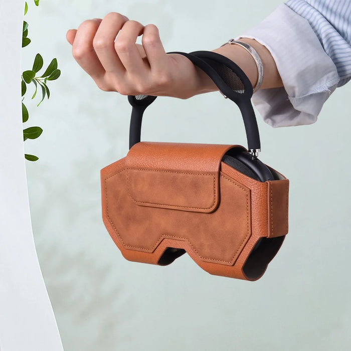 For AirPods Max 2 / Max Headphones Case Business Vintage Style PU Leather Protective Cover - Brown - 4