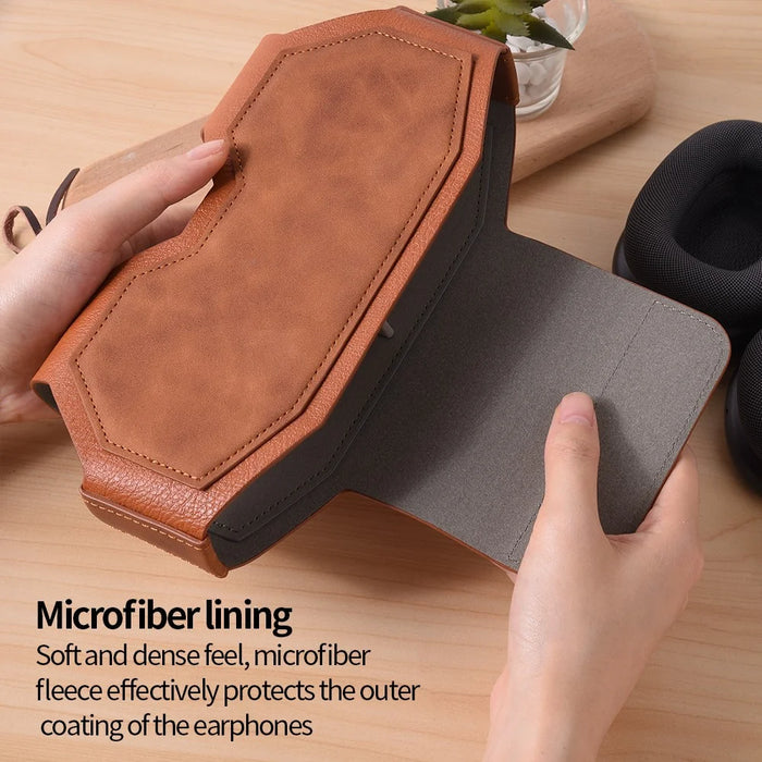 For AirPods Max 2 / Max Headphones Case Business Vintage Style PU Leather Protective Cover - Brown - 6