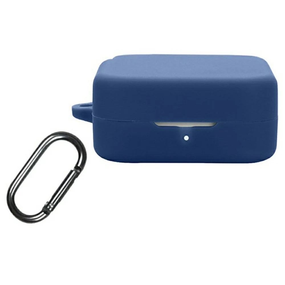 For Nothing CMF Buds 2a Silicone Case Wireless Earphones Protective Cover with Anti-Lost Buckle - Dark Blue - 1