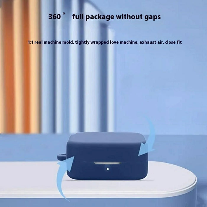 For Nothing CMF Buds 2a Silicone Case Wireless Earphones Protective Cover with Anti-Lost Buckle - Dark Blue - 5